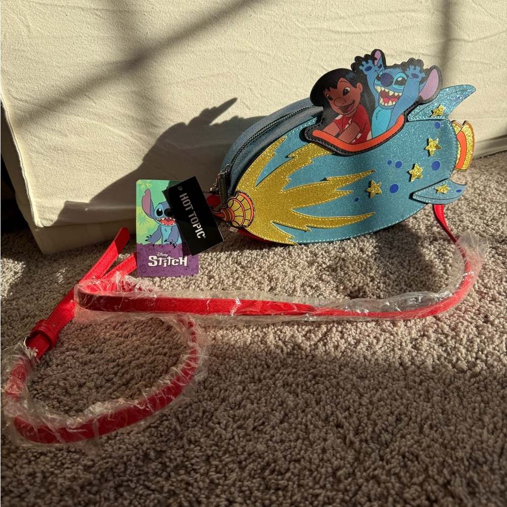 NWT Bioworld Disney Lilo & Stitch Rocket Ship Ride Crossbody Bag from hot topic